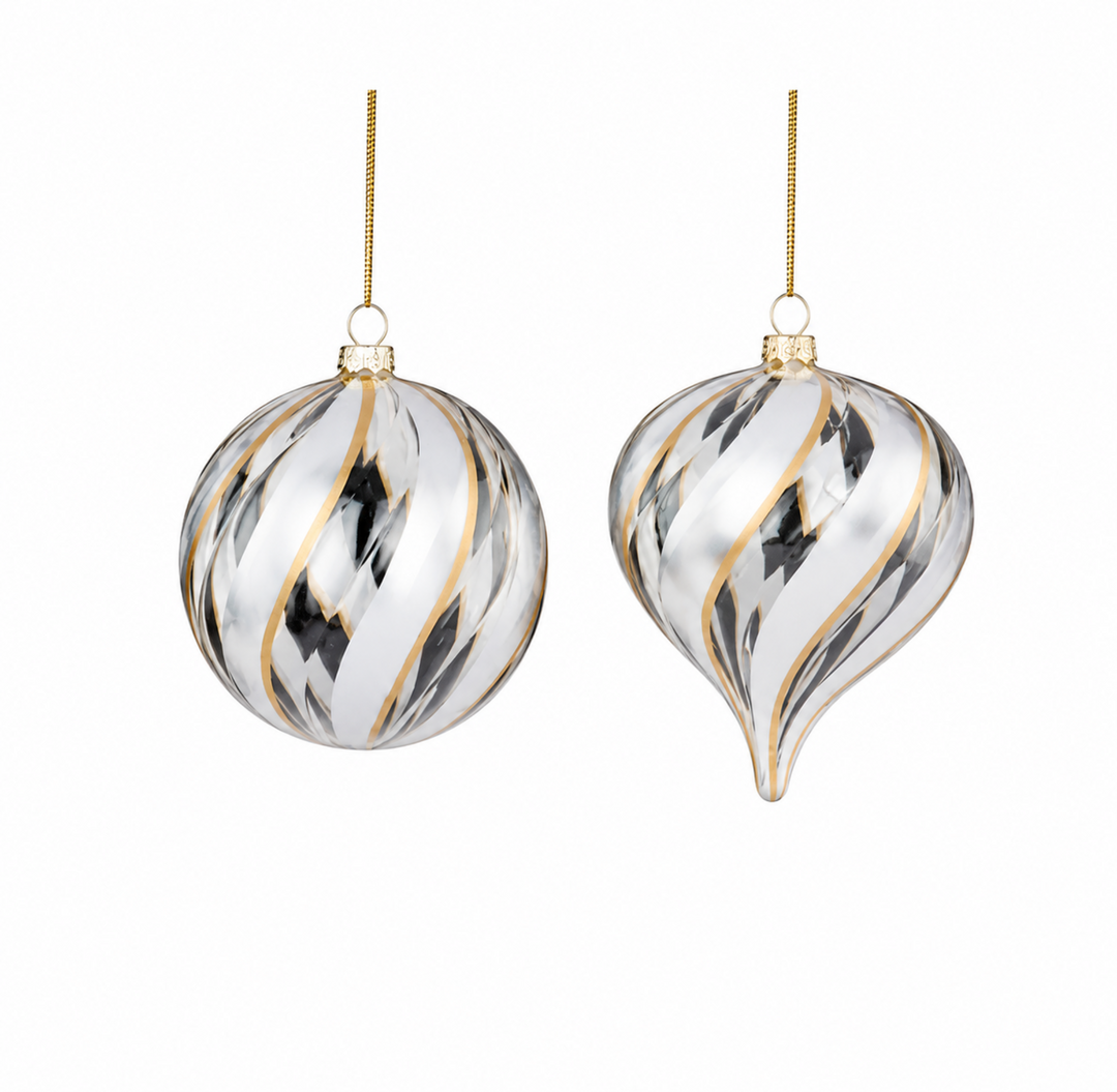 Gold & Silver Swirled Stripe Ornament