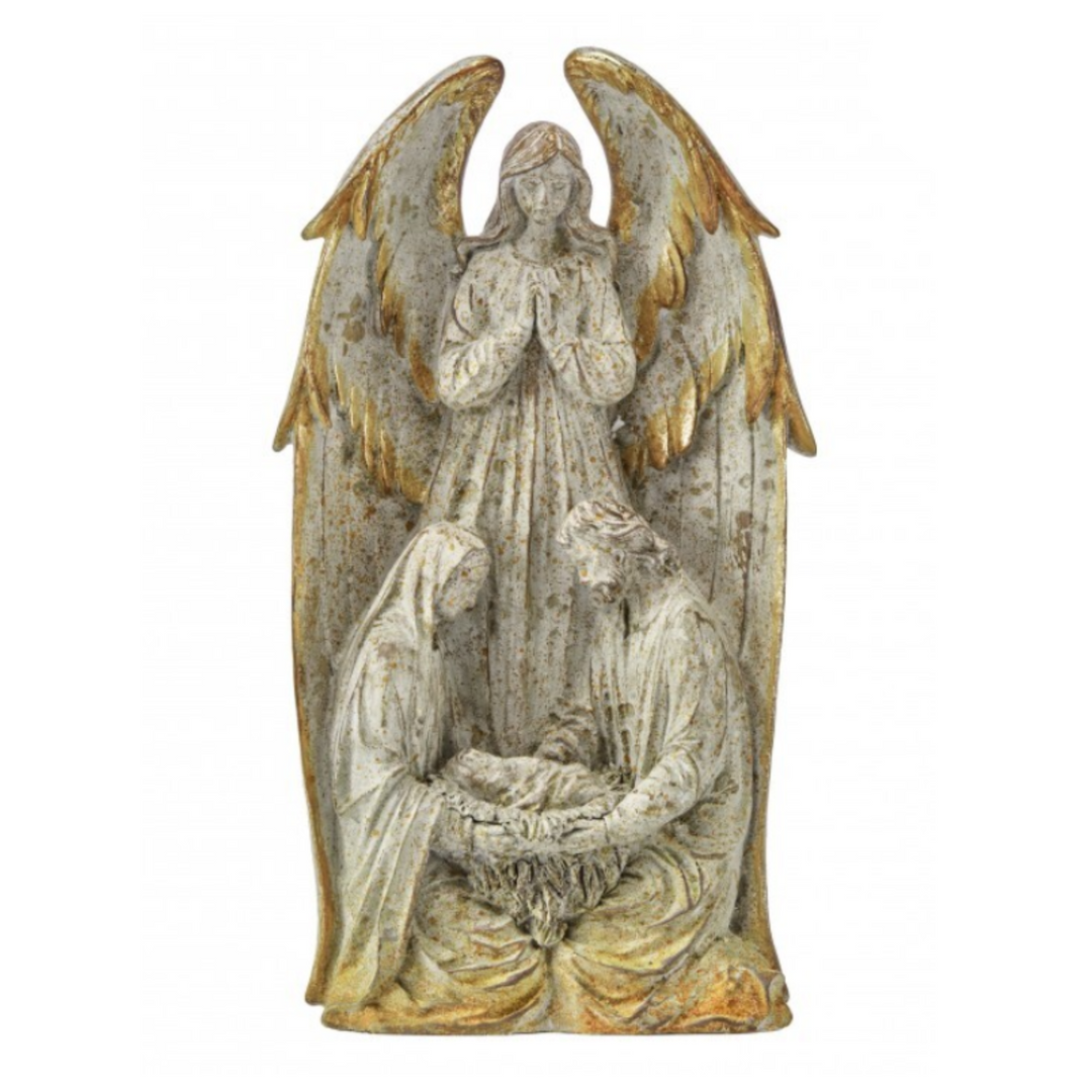 Gold Touch Distressed Angel & Holy Family