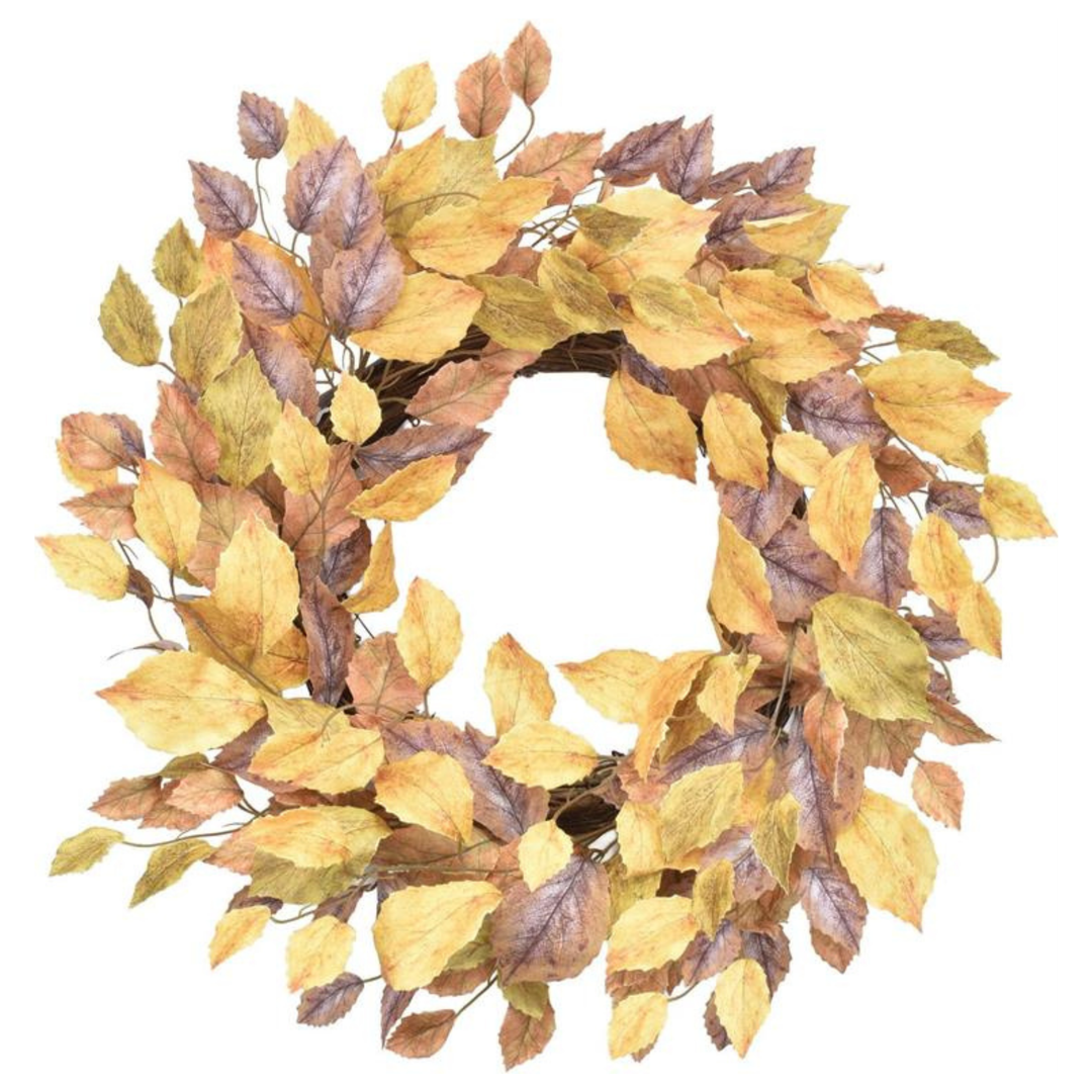 Golden Harvest Leaf Wreath