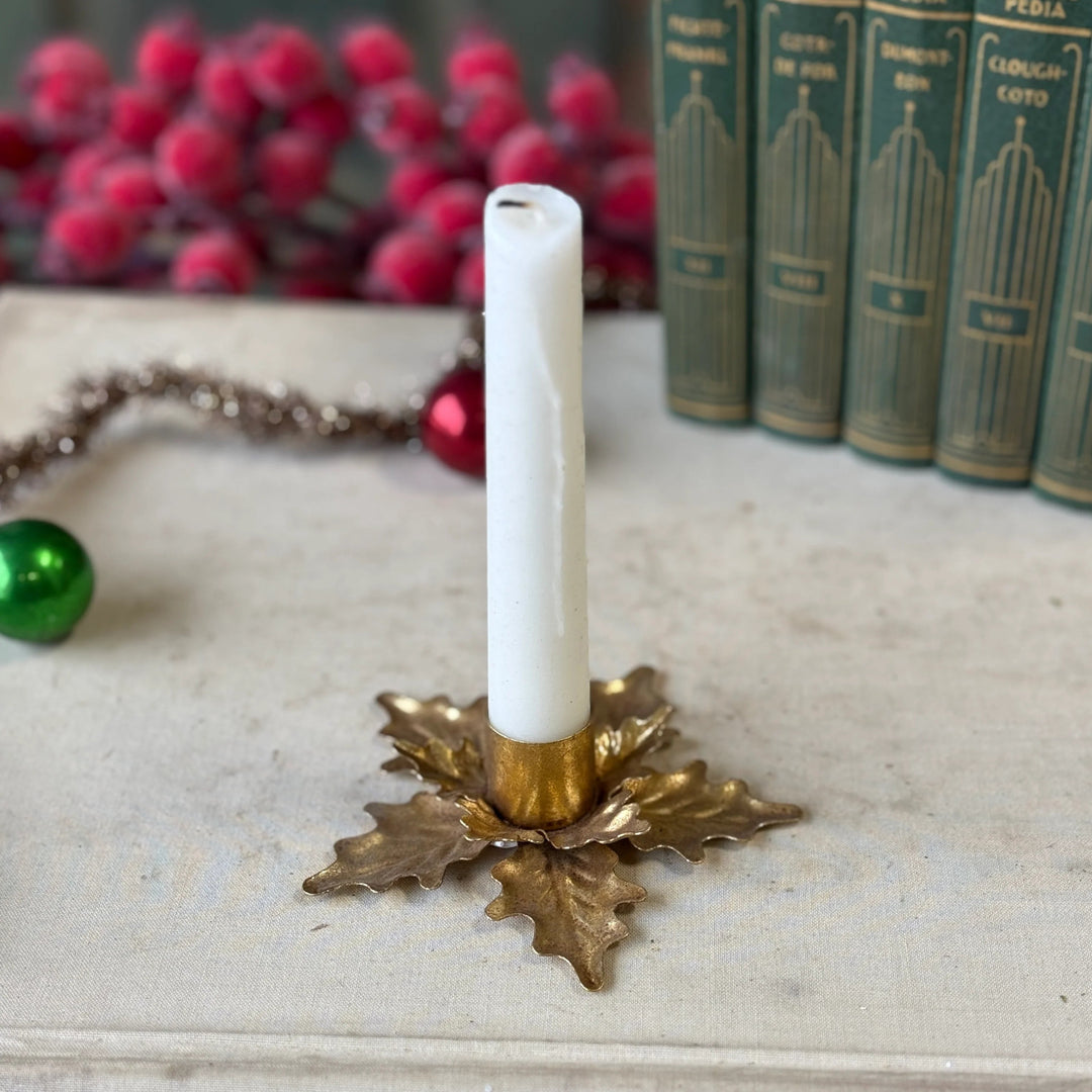 Golden Poinsettia Taper Holder