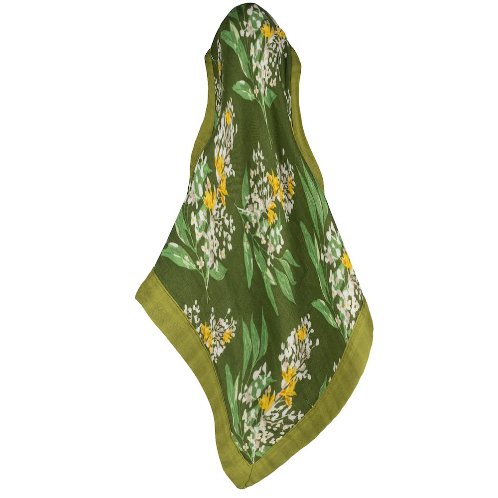 Green Floral Mini Lovey Blanket