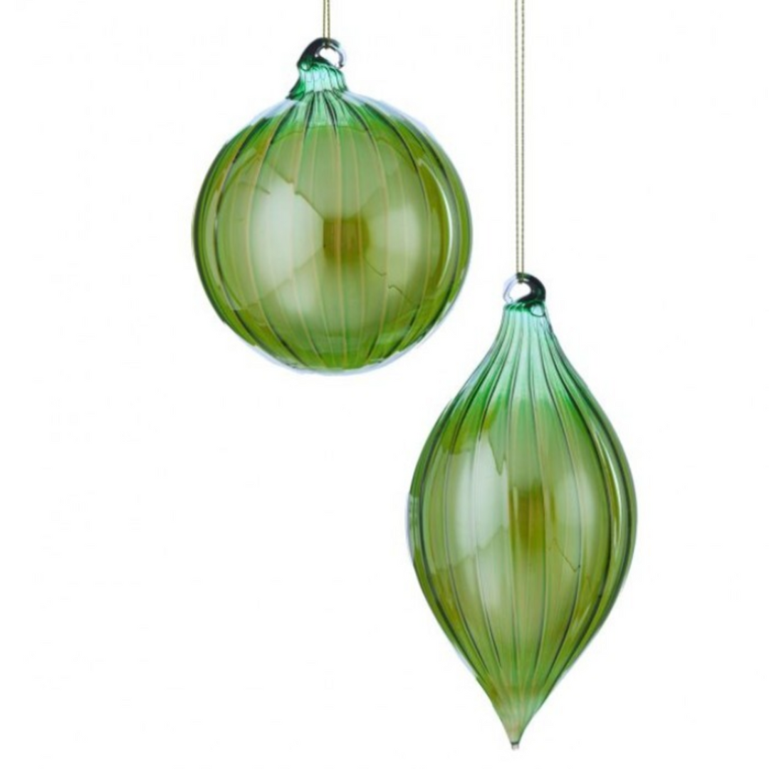 Green Opul Glass Ornament 