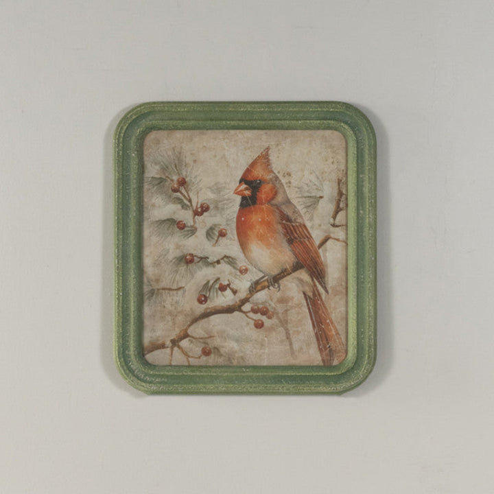 Vintage Look Holiday Cardinal Wall Art