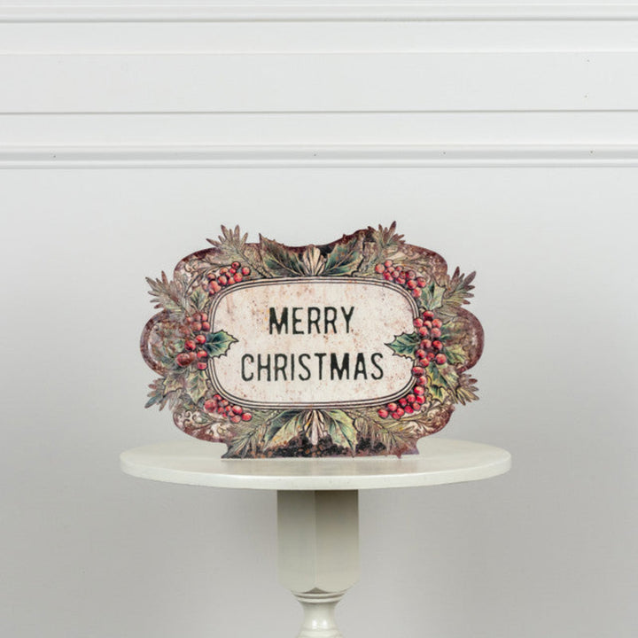 Weathered Merry Christmas Standing Sign