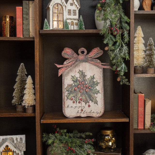 Happy Holidays Christmas Tag Sign