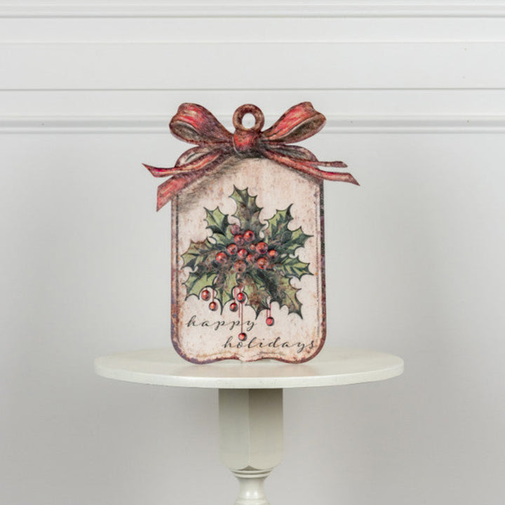 Happy Holidays Christmas Tag Sign