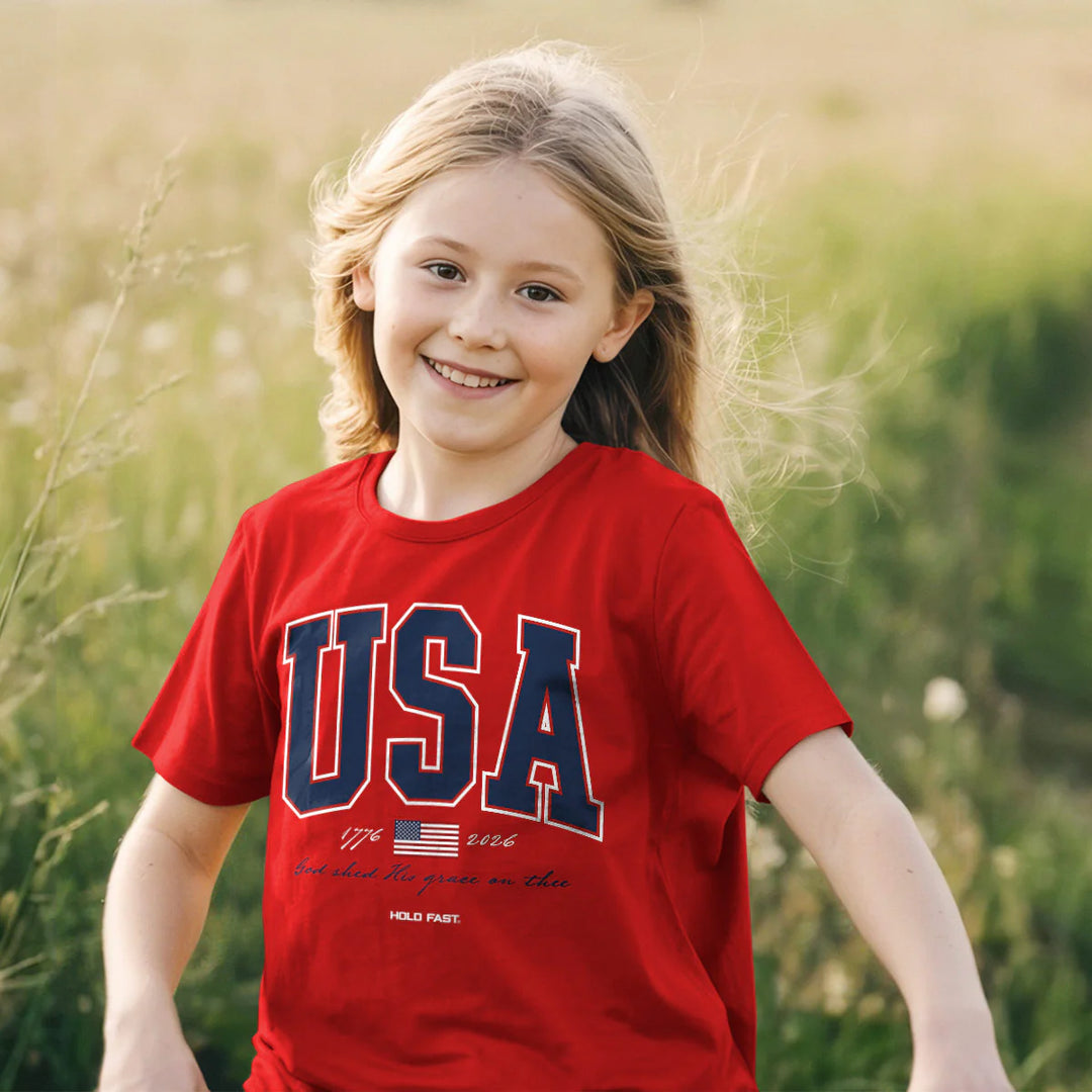 Hold Fast Red USA Kid's Tee