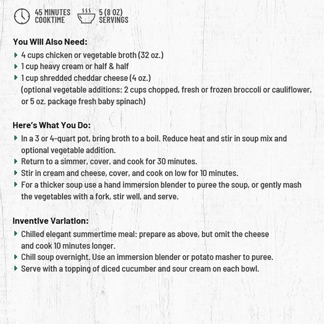 Virginia Blue Ridge Broccoli Cheese Soup Mix