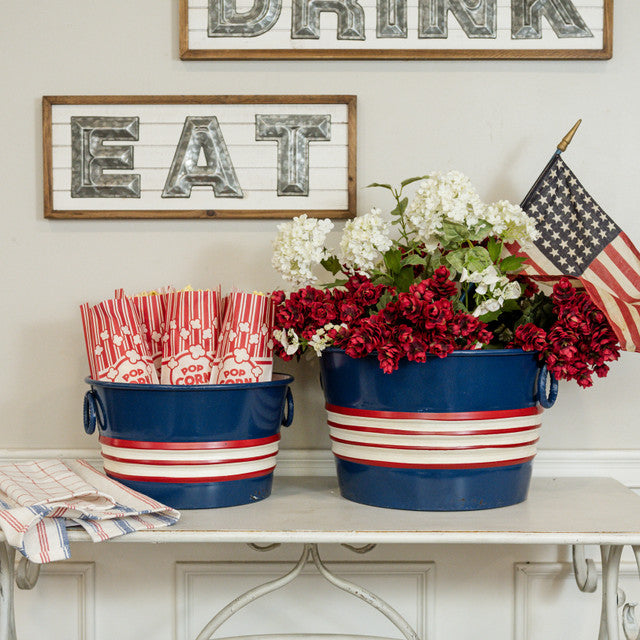 Metal Patriotic Bucket
