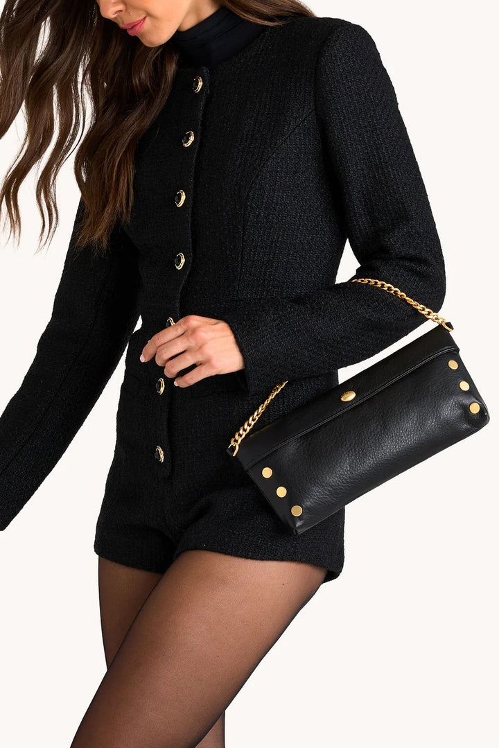 Hammitt Invitation Clutch - Black/Brushed Gold