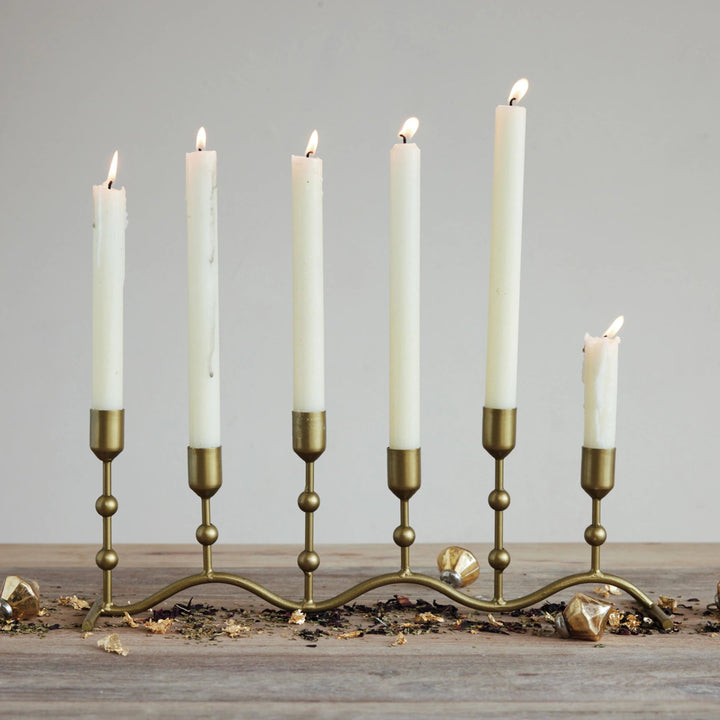 Hand Forged Iron Ball Candleabra