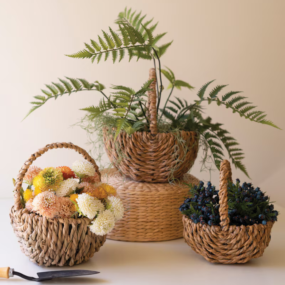 Handwoven Seagrass Handle Basket