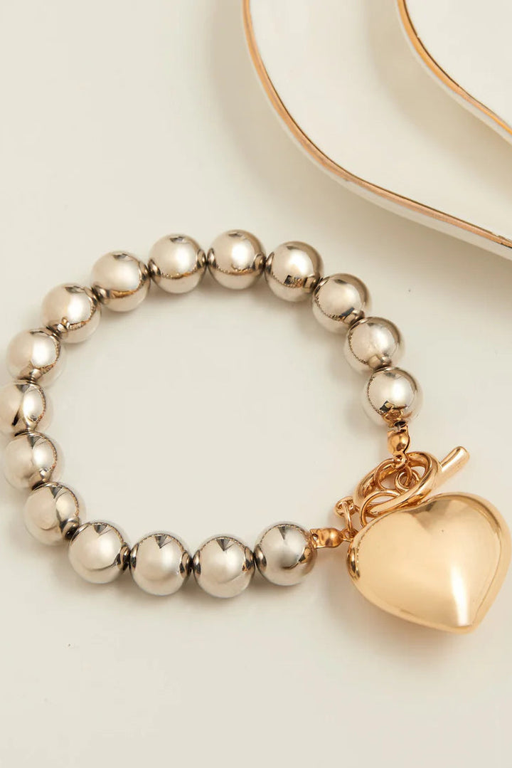 Heart Charm Toggle Bracelet