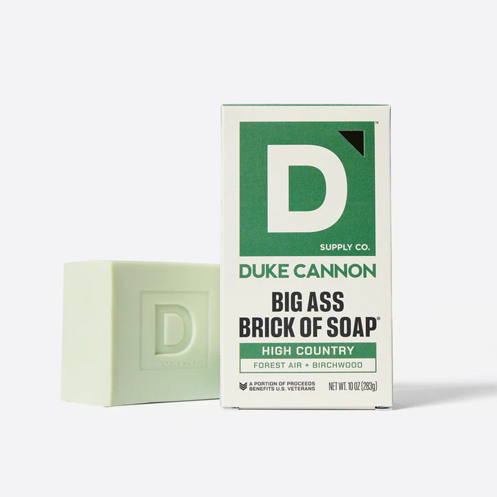 Duke Cannon soap bar and packaging on a white background