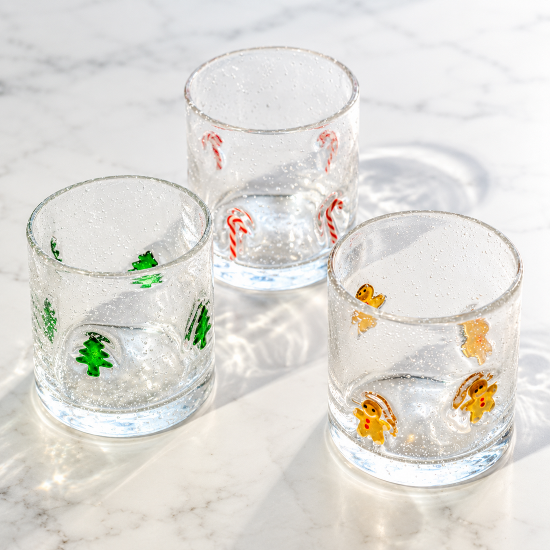 Holiday Bubble Glass Tumbler