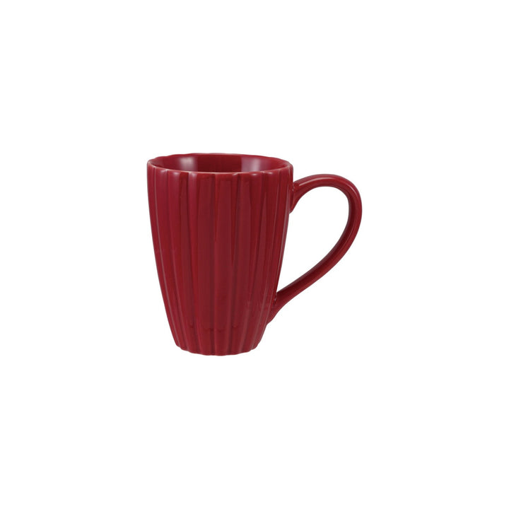 Holiday Red Fluted Stoneware Mug