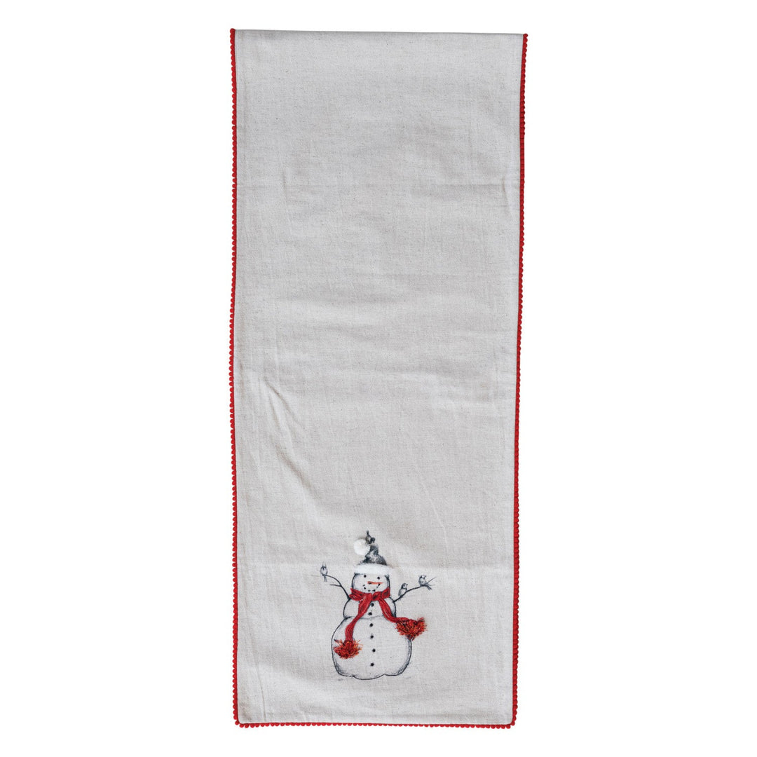 Holiday Sketch Pom Pom Table Runner
