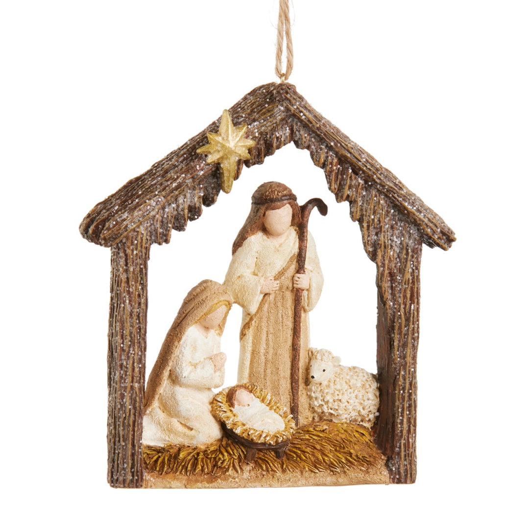 Holy Family Glittered Ornament