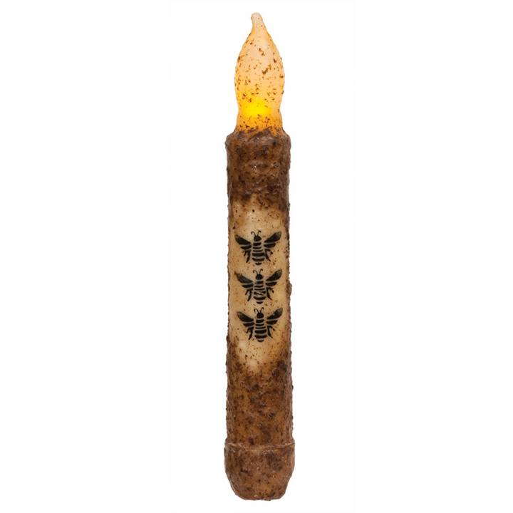 Primitive Bees Lighted Taper Candle