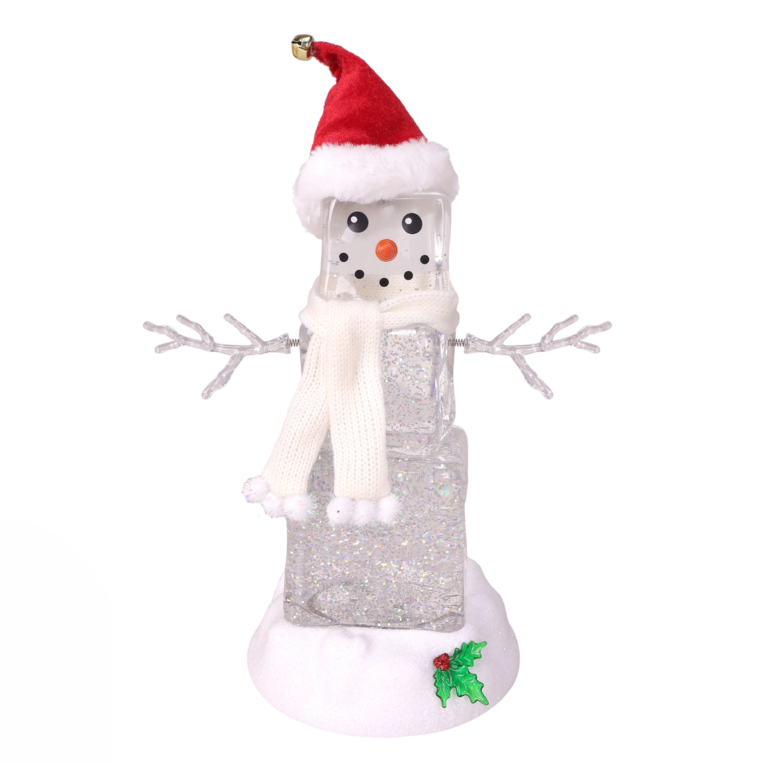 Ice Cube Glitter Snowman Light Up