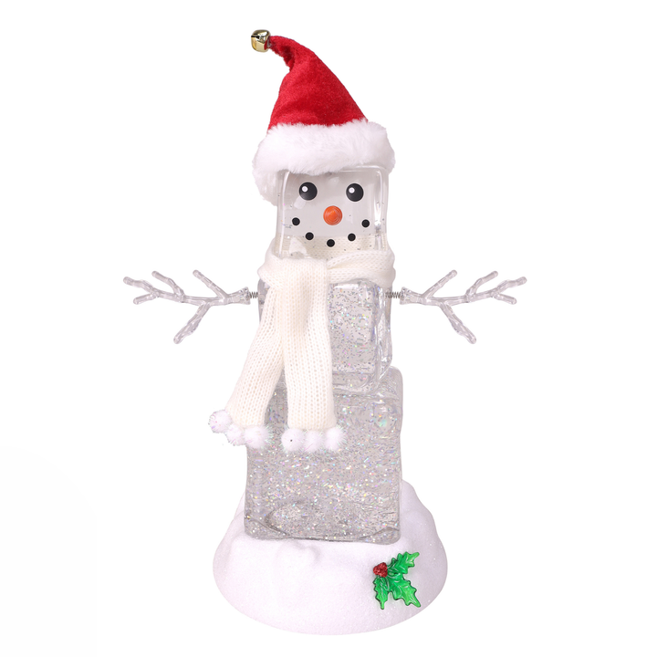 Ice Cube Glitter Snowman Light Up