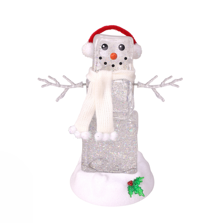Ice Cube Glitter Snowman Light Up