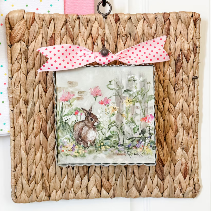 Brown Bunny Garden Bliss Scalloped Mini Print