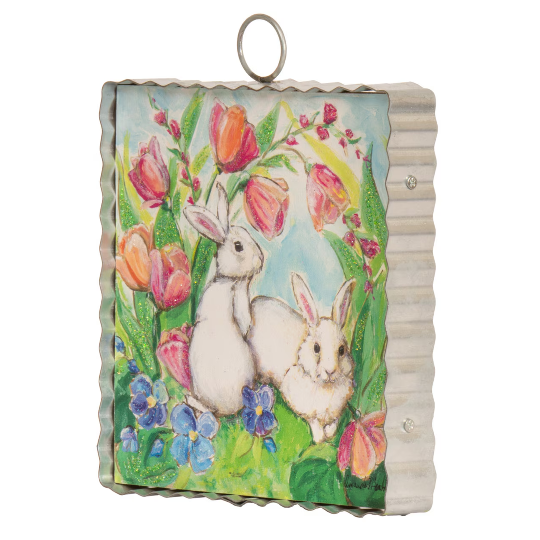 Bunny Curiosity Scalloped Mini Print