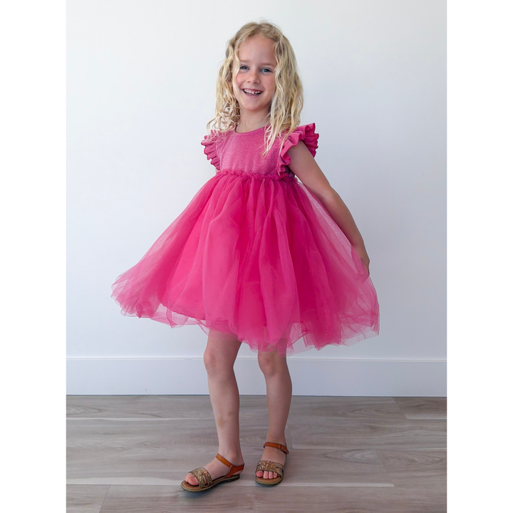 Hot Pink Shimmer Girl's Tutu Dress