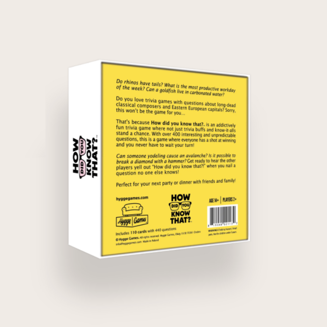 How Did You Know That Card Game