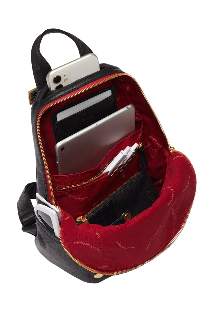 Hammitt Hunter Med - Black/Brushed Gold Red Zip