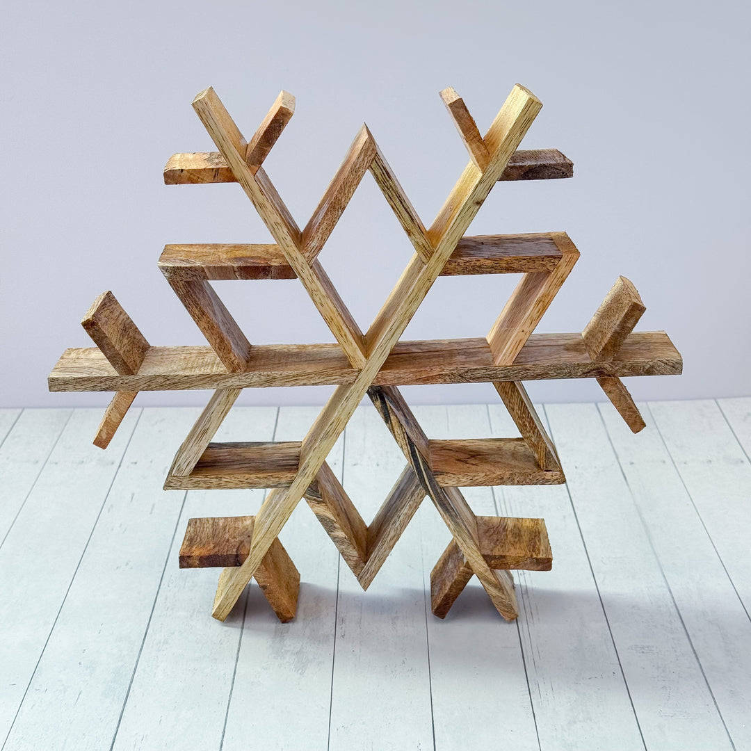 Natural Wood Cutout Snowflake
