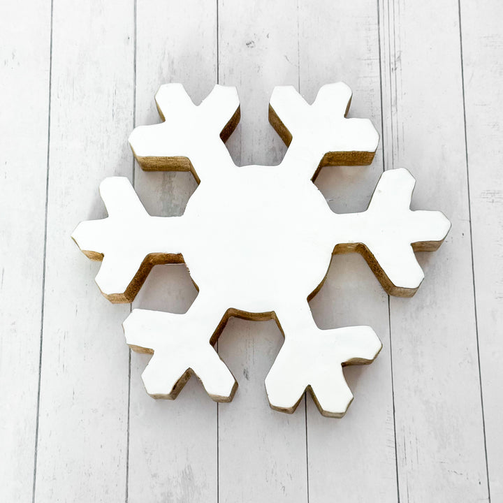 White Wooden Snowflake