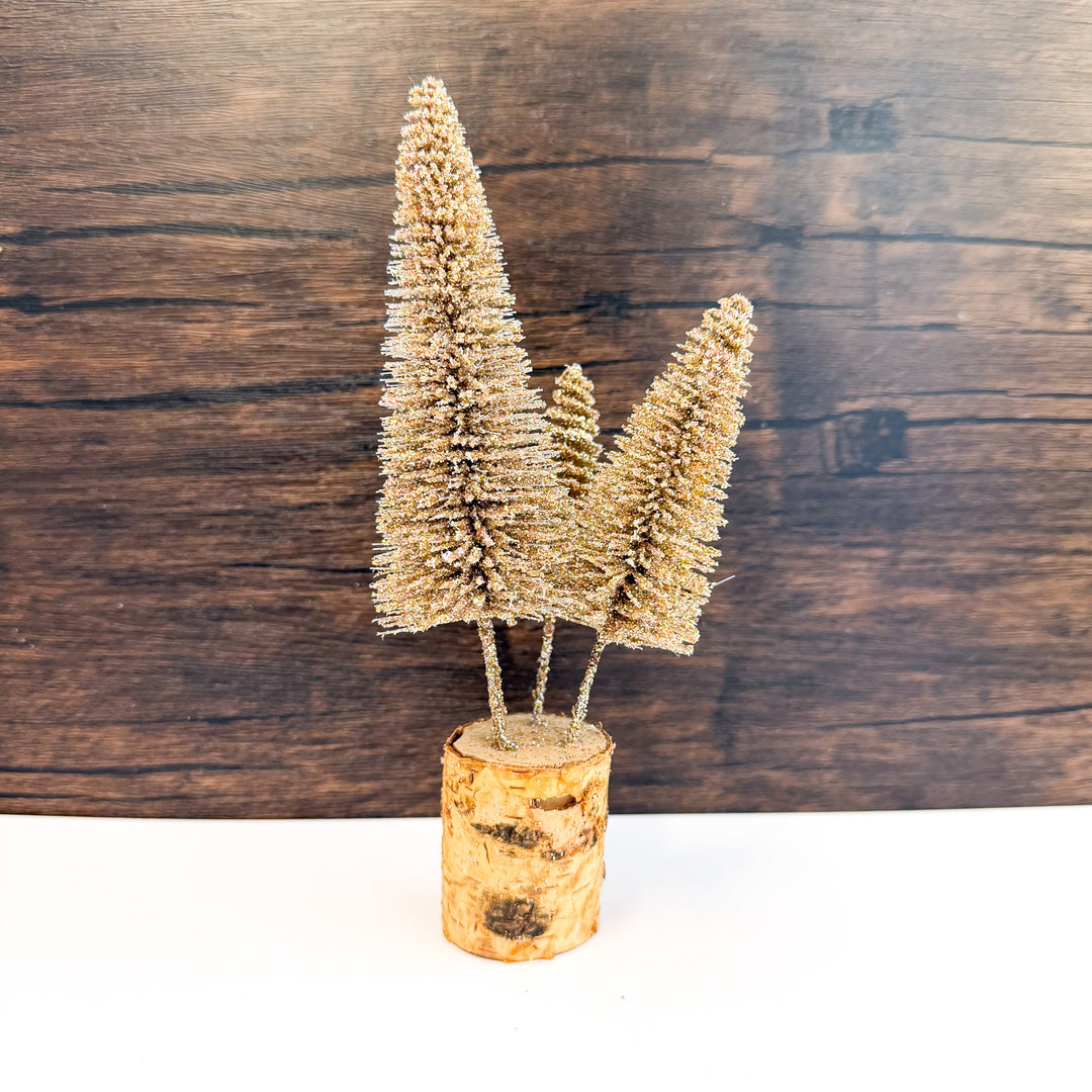 Glittered Bottle Brush Tree Bunch