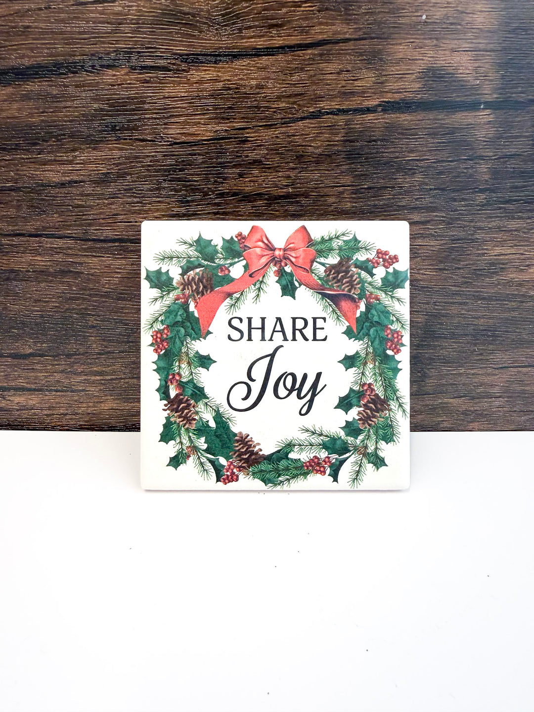 Woodland Wreath Holiday Coaster