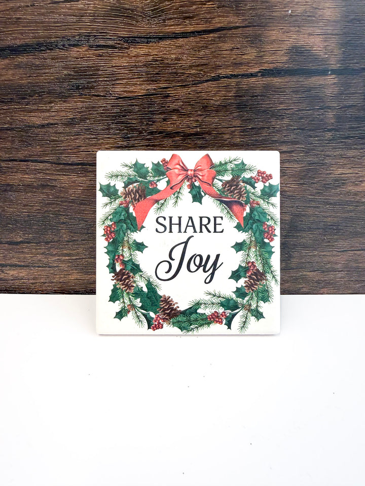 Woodland Wreath Holiday Coaster
