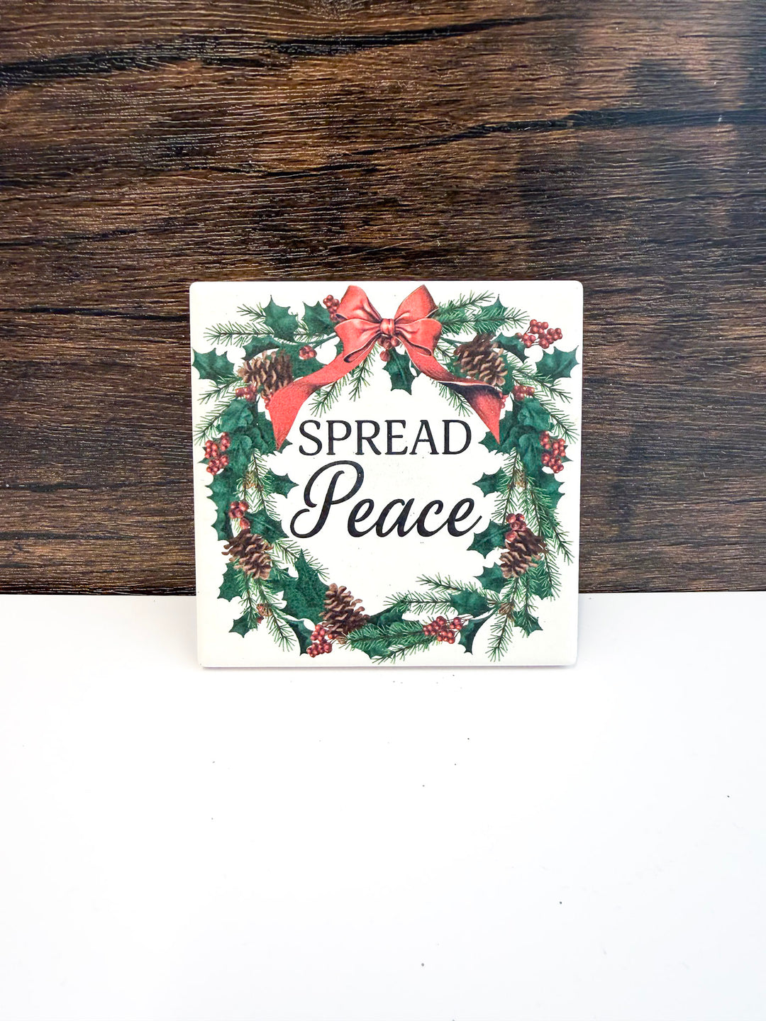 Woodland Wreath Holiday Coaster