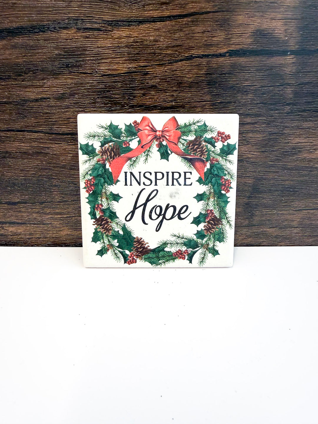 Woodland Wreath Holiday Coaster