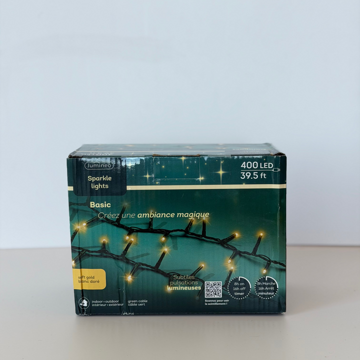 Led Compact Lights Green/Soft Gold Sparkle 39'