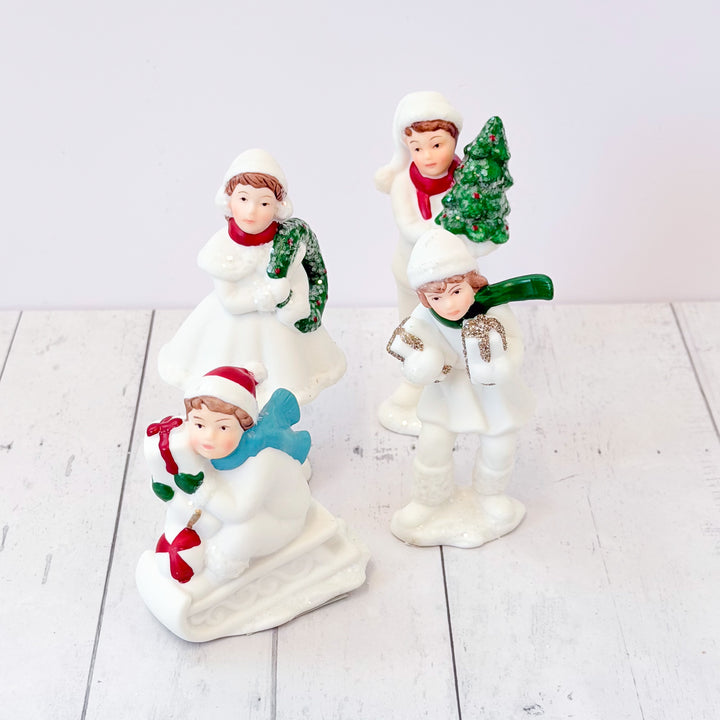 Winter Children Porcelain Figurine