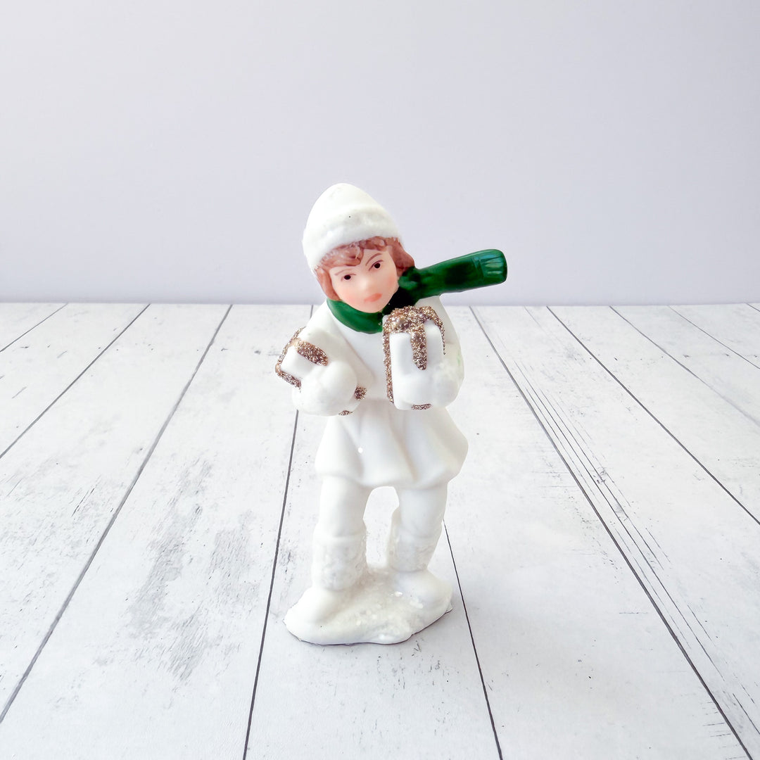 Winter Children Porcelain Figurine