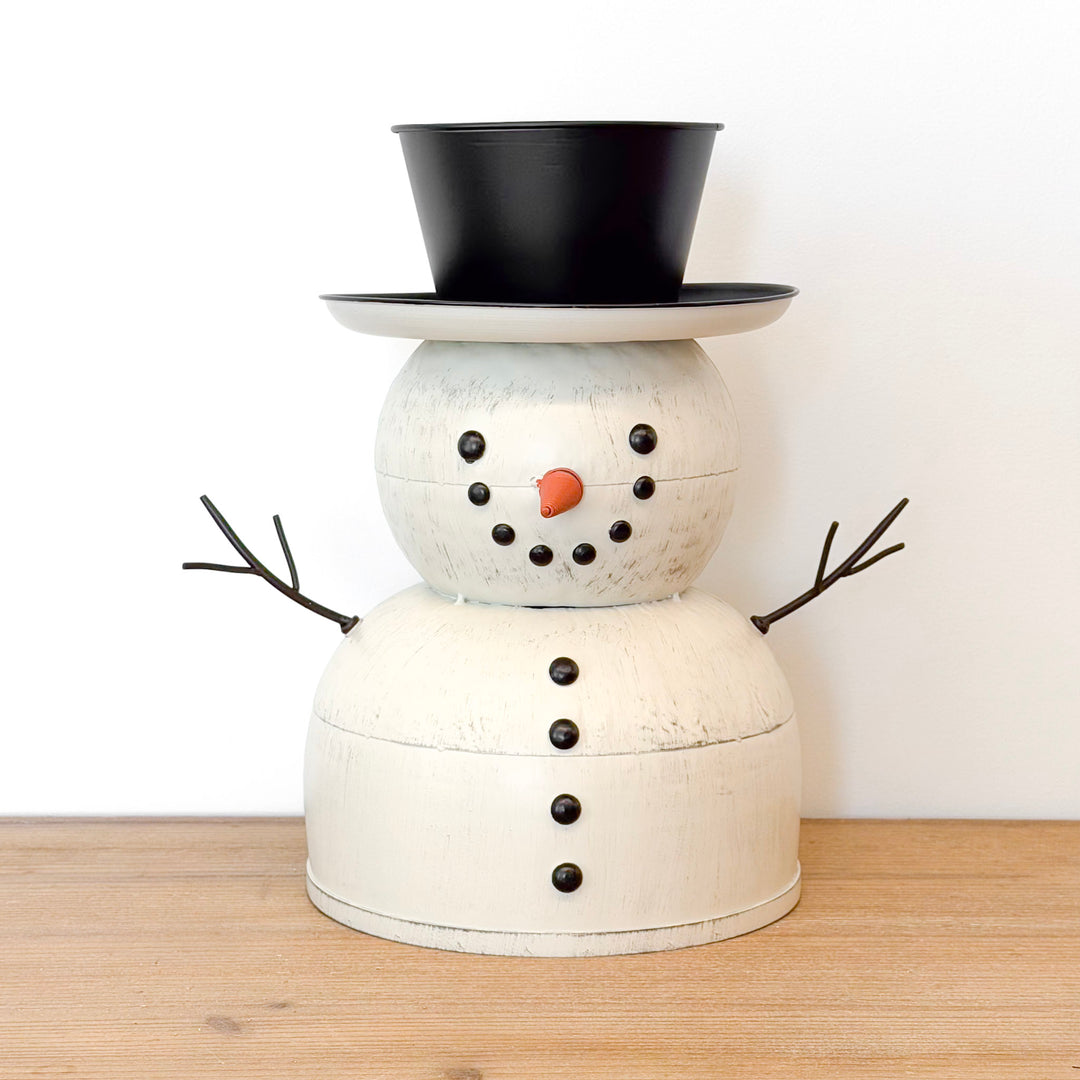 Happy Guy Tin Snowman