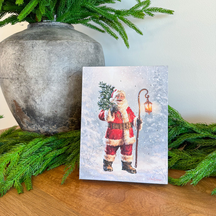 Father Christmas Mini Lighted Canvas