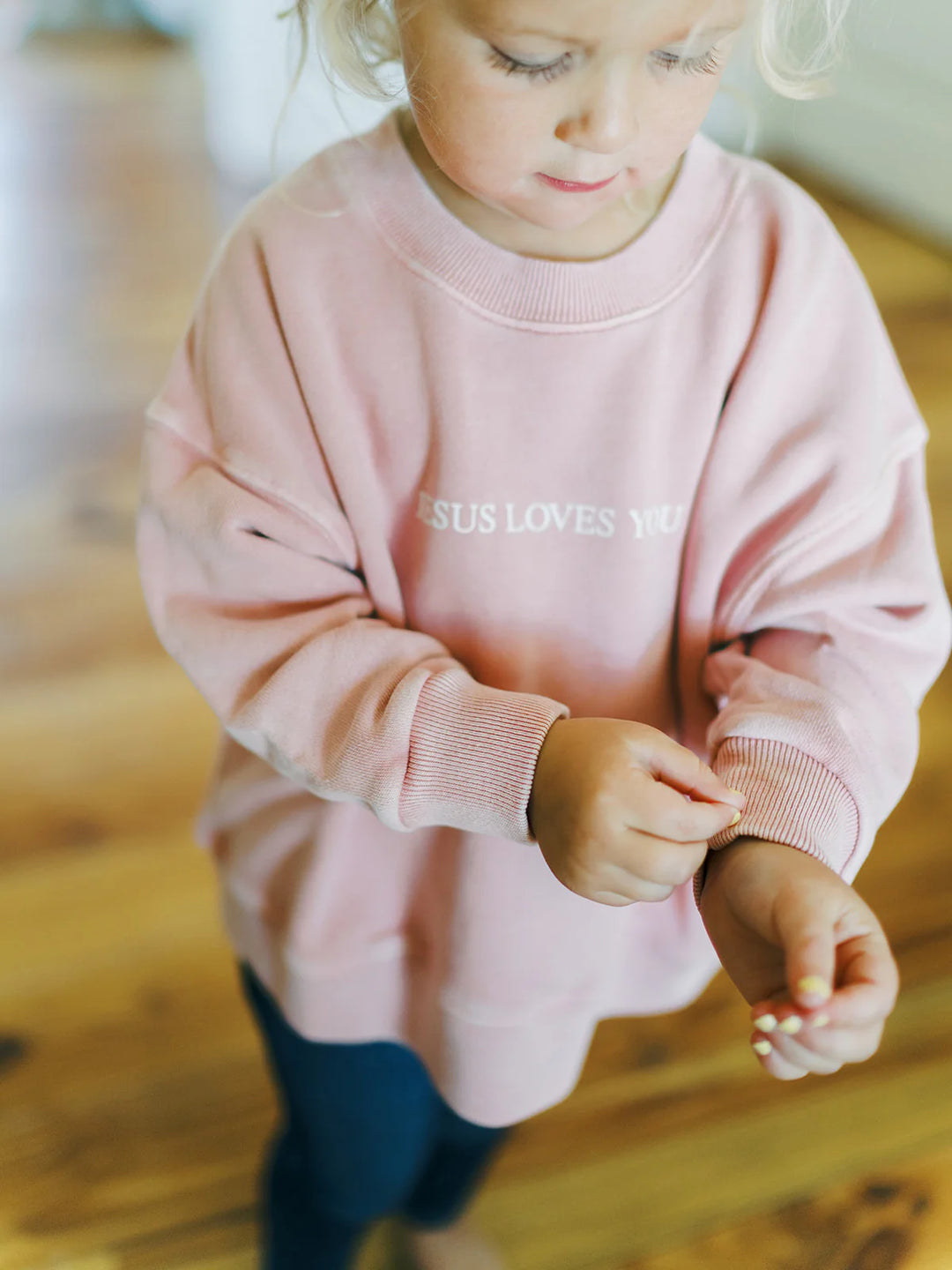 Jesus Loves You Sweatshirt in Dusty Rose