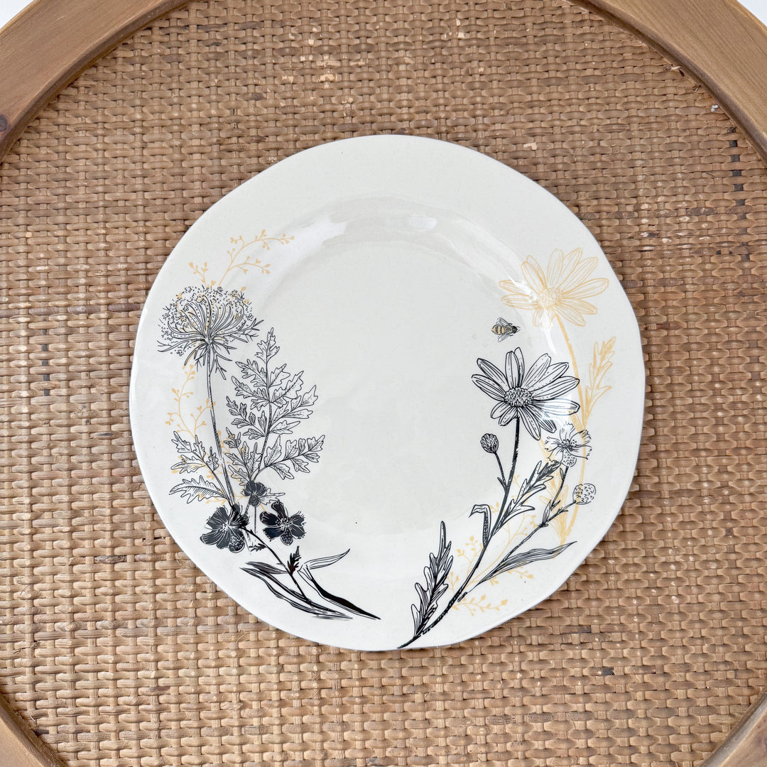 Let It Bee Bamboo Melamine Salad Plate