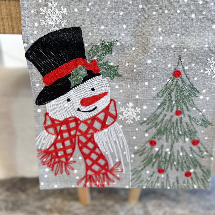 Snowman Embroidered Table Runner