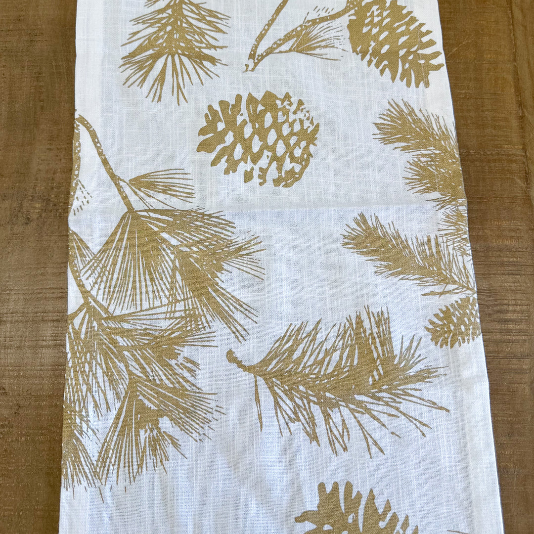 Gold Pinecone Table Runner