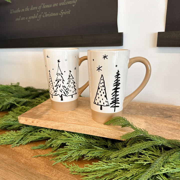 Sketched Christmas Trees Mug