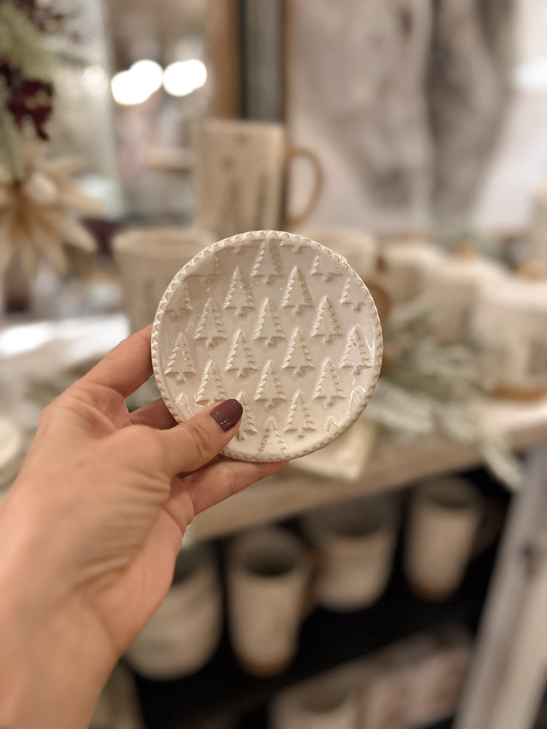 Mini White Holiday Tidbit Plate