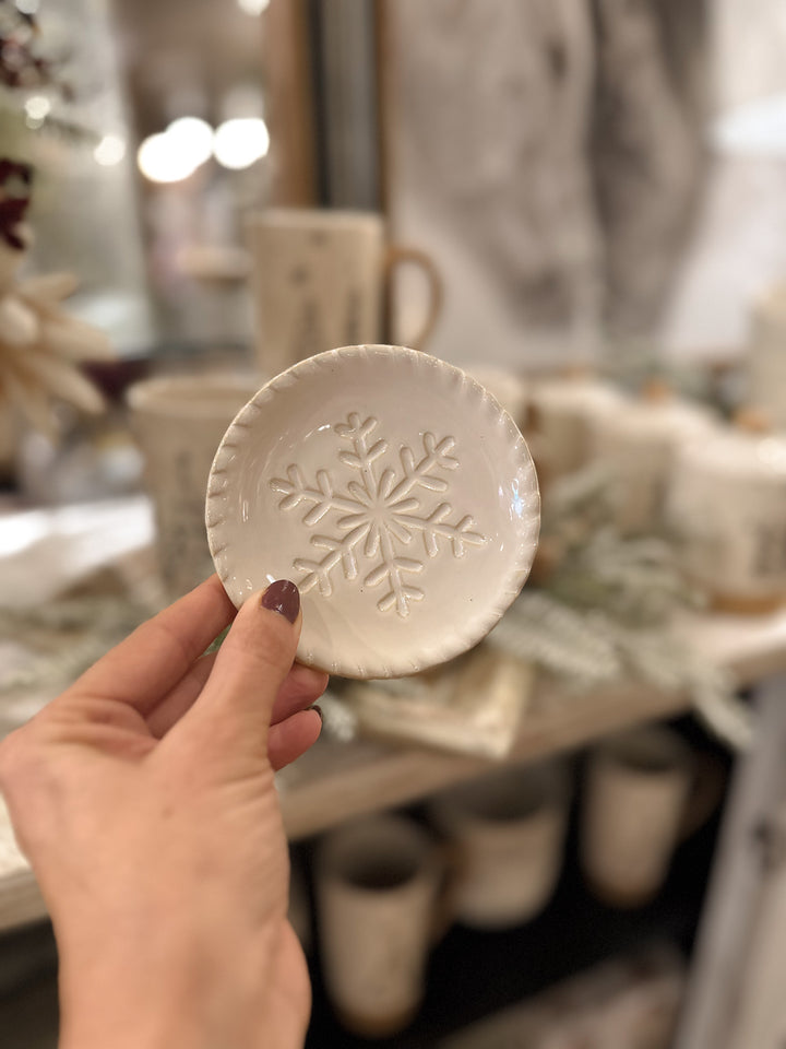 Mini White Holiday Tidbit Plate